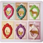 Resin Frame Oval Cameo With Animals 