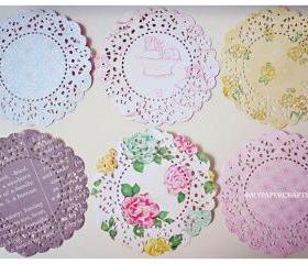 Parisian Lace Doily Ribbon & Floral for Scrap booking or card making / pack 
