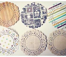 Parisian Lace Doily This & That for Scrap booking or card making / pack 