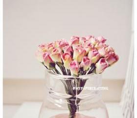 10 Mulberry mini paper Rose Buds flower / pack 