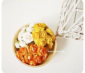 Millinery flowers heartshape Buds paper flower mixed color / pack 