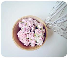 Millinery flowers heartshape Buds paper flower mixed color / pack 