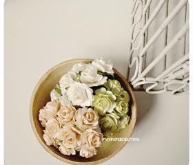 Millinery flowers heartshape Buds paper flower mixed color / pack 