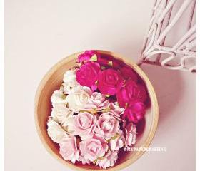 Millinery flowers heartshape Buds paper flower mixed color / pack 