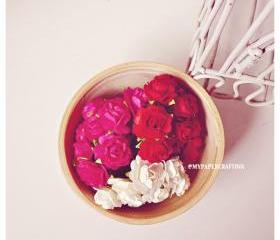 Millinery flowers heartshape Buds paper flower mixed color / pack 