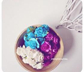 Millinery flowers heartshape Buds paper flower mixed color / pack 