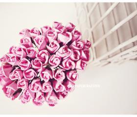 10 Mulberry mini paper Rose Buds flower / pack 