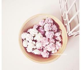 30 Mulberry mixed pink paper Rose Buds flower/ pack 