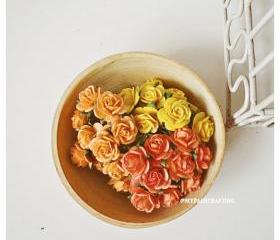 30 Mulberry mixed pink paper Rose Buds flower/ pack 