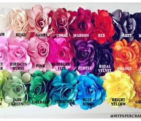 2 Satin Big Rose flowers