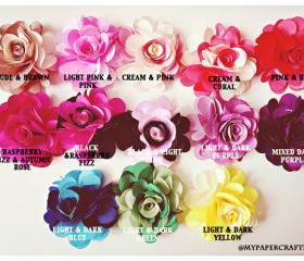 2 Mixed Color Satin Rose flowers 