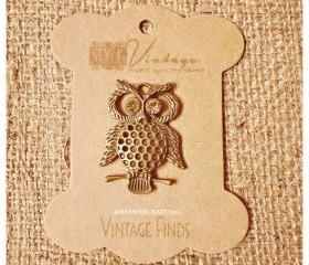 Antique Owl Brass Charm Metal 