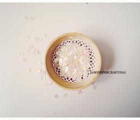 Sequins, Iridescent Clear Cream