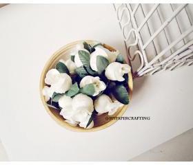 Artificial Flowers - Rose Bud Flowers - Wedding Decorations, Party Favors, Gift Toppers