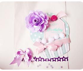 Happy Birthday Cupcake card A2 size 