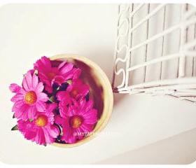 Daisy Pink Mulberry paper flower / pack 