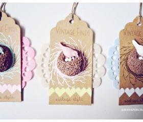 2 Resin Bird Nest Cameo / Cabochons for Crafts/ Card making/ Scrap booking 