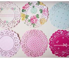Parisian Lace Doily Ribbon & Floral for Scrap booking or card making / pack 