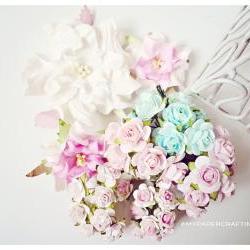 Mixed Mulberry paper flower / pack 