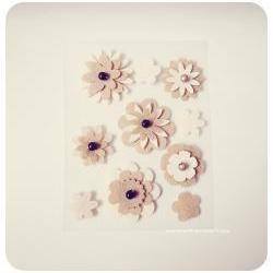 Flower felt embellishment set 