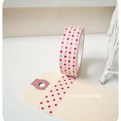 Washi Tape White with Red Polka dot  