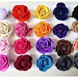 Felt flower paper clips