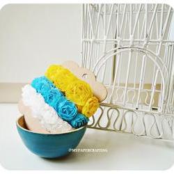 Choose any 3 colors Chiffon Bloomer rose trim - 5% off 