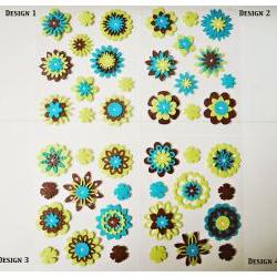 Flower felt embellishment set 