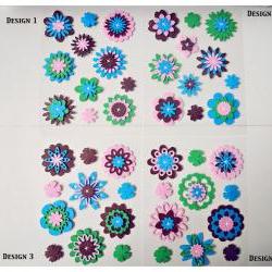 Flower felt embellishment set 