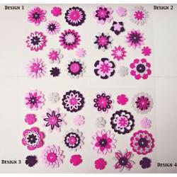Flower felt embellishment set 